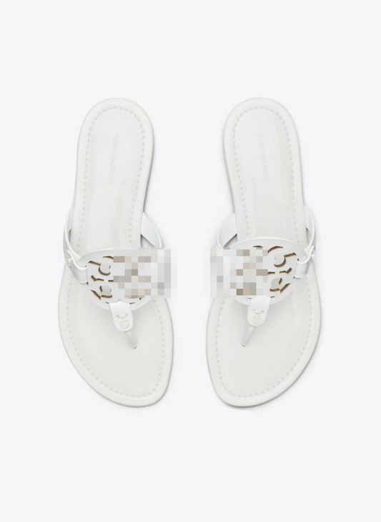 White TB Sandals